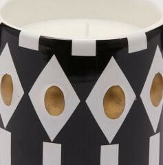 Candle Ceramic Black White D:10 cm H:12 cm | Kokulu Mum