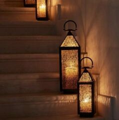 Lantern Iuta Set of 2 h:55cm - 44cm | Fener Mumluk