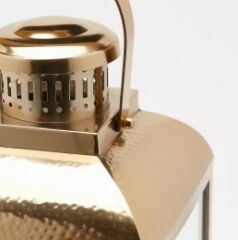 Lantern Inox gold h:60 cm | Fener Mumluk