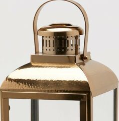 Lantern Inox gold h:60 cm | Fener Mumluk