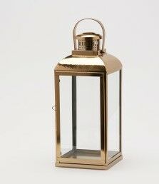 Lantern Inox gold h:60 cm | Fener Mumluk
