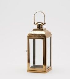 Lantern Inox gold h:47 cm | Fener Mumluk
