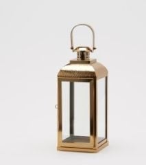 Lantern Inox gold h:47 cm | Fener Mumluk