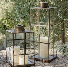 Lantern Ingles Bronze 21x21x58 cm | Fener Mumluk