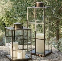 Lantern Ingles Bronze 21x21x37 cm | Fener Mumluk