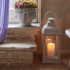 Lantern Metal Cream Set of 3 | 56x24cm - 40x17cm - 27x11cm | Fener Mumluk