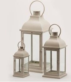 Lantern Metal Cream Set of 3 | 56x24cm - 40x17cm - 27x11cm | Fener Mumluk
