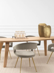 Tray Ugo travertine bronze highlight finish 34x48x8 cm | Dekoratif Traverten Tepsi