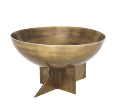 Bowl Atalante Vintage Brass Finish 25x15 cm| Pirinç Meyvelik | Pirinç Vazo