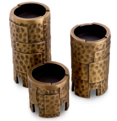 Candle Holder Laurentios Vintage Brass Finish Set Of 3 | Mumluk