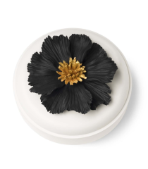 Flat Bow Peony White-Black Gold 15x10 cm | Dekoratif Kutu