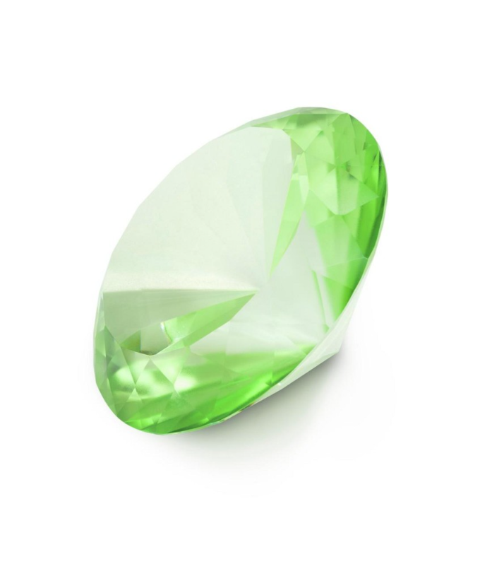 Paperweight Diamond Green 15 cm | Kristal Dekoratif Obje