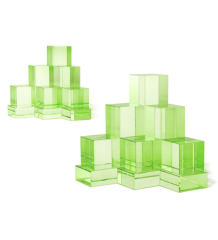 Mookend Steps Green Set of 2 13x13x4 cm | Kristal Kitap Tutucu