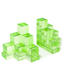 Mookend Steps Green Set of 2 13x13x4 cm | Kristal Kitap Tutucu