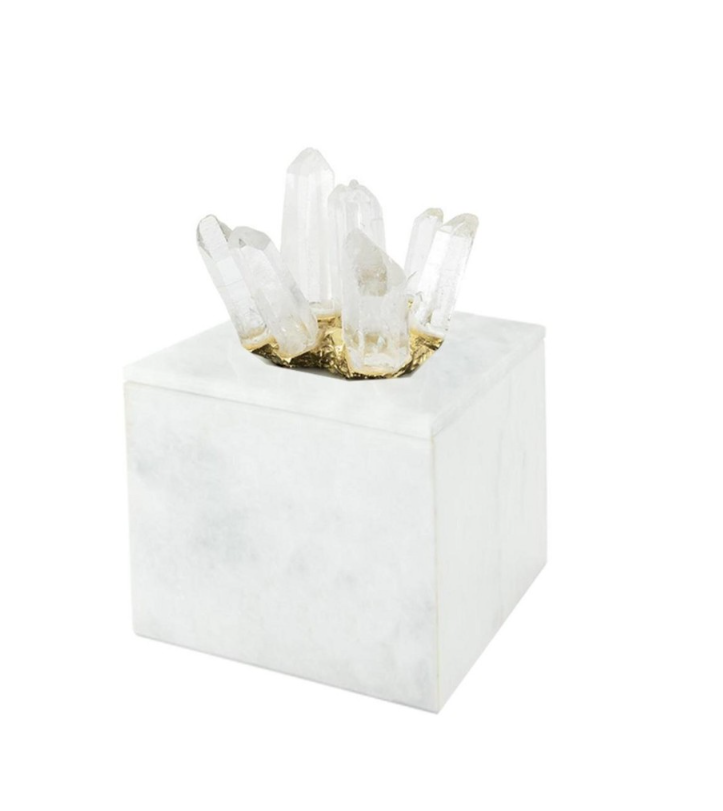Box lixus marble white 12x12x19 cm | Dekoratif Kutu
