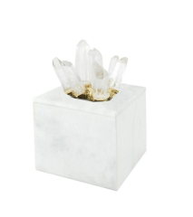 Box lixus marble white 12x12x19 cm | Dekoratif Kutu