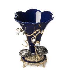 Vase Ariel Flower dark blue h:36,5 cm 28x28 cm | Vazo