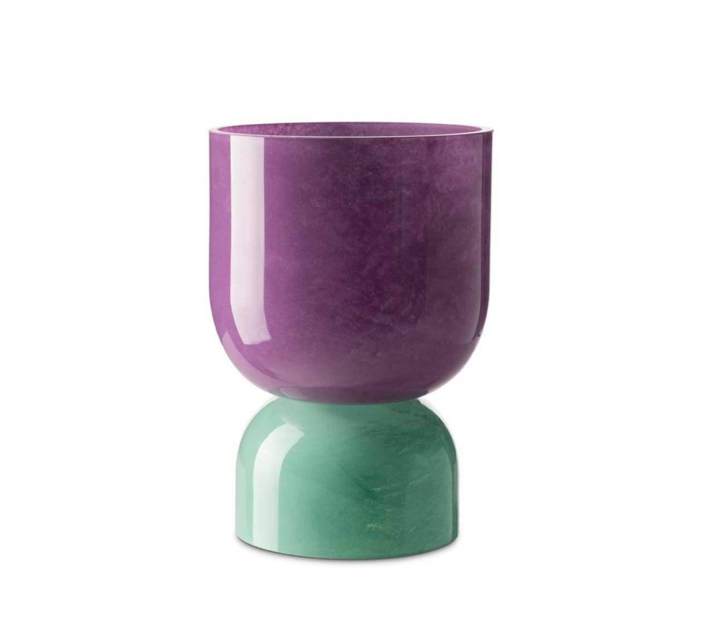 Vase Yu Bicol Aqua/Violet h:22cm d:15 cm | Vazo- Mumluk
