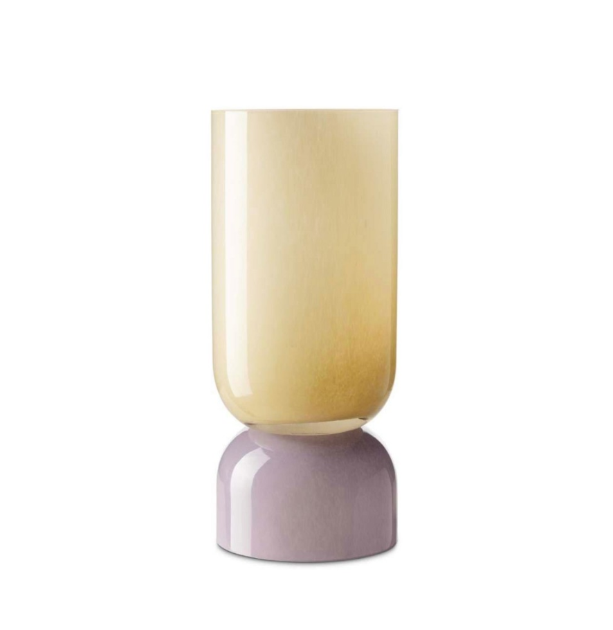 Vase Yu Bicol Cream/Violet h:28,5 cm d:12 cm | Vazo- Mumluk