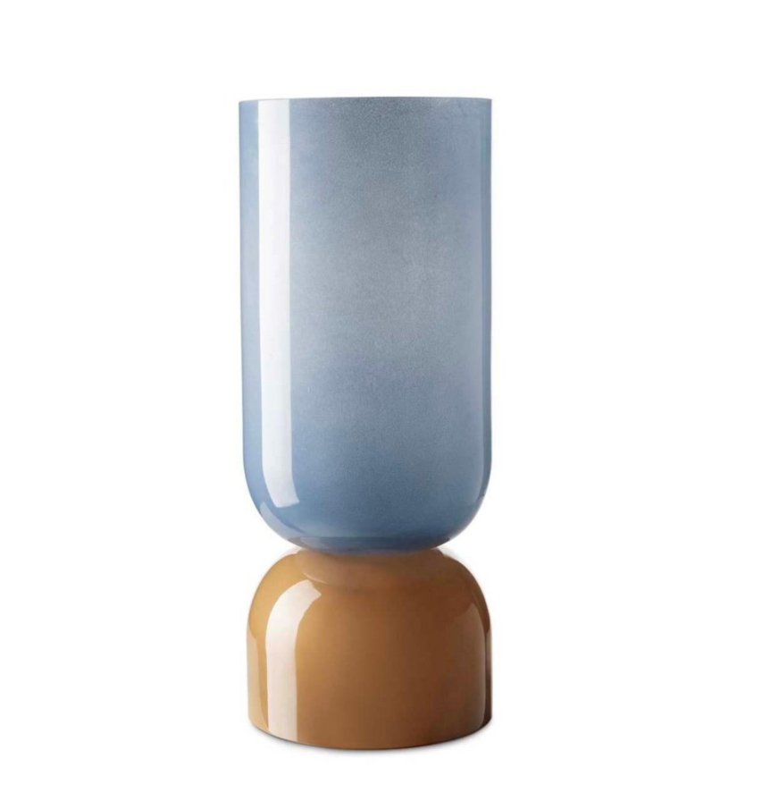 Vase Yu Bicol Blue/Light Brown h:37 cm d:15 cm | Vazo- Mumluk