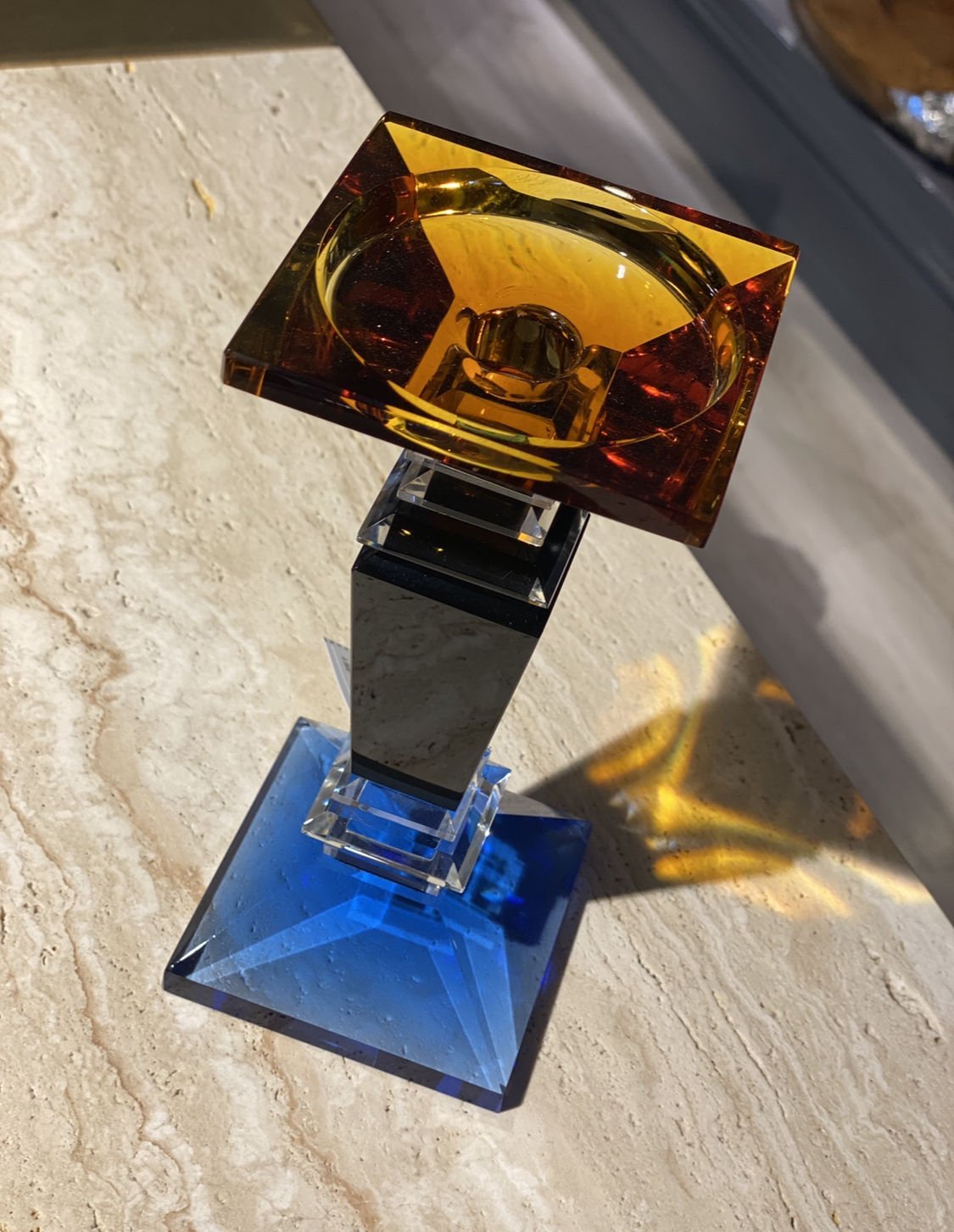 Candle holder Diva h:19,7 cm 9x9 cm | Kristal Şamdan