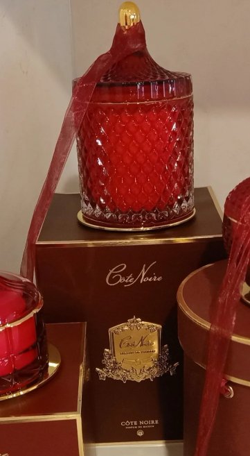 Kırmızı art deco mum L - Kokulu mum