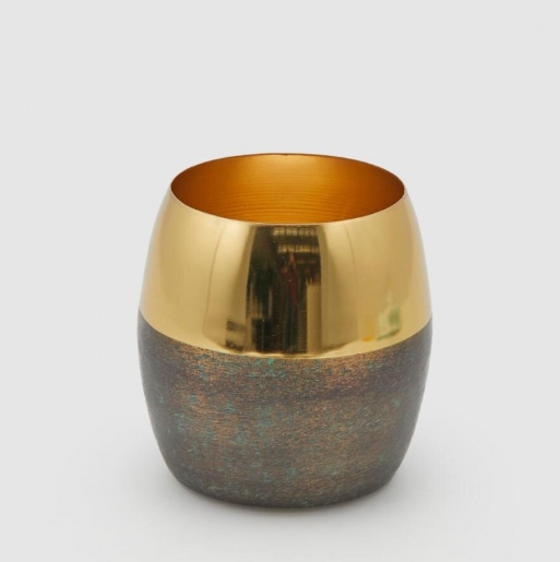 Vaso Charm Bicolor Gold 16x16 cm | Vazo - Mumluk