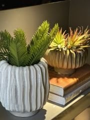 Vaso Chakra Righe Olive 12x20 cm | Vazo - Mumluk