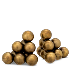 Bookend Carioca vintage brass finish set of 2  14x14x14 cm | Dekoratif Pirinç Kitap Tutucu