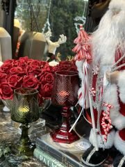 Portacandela Abat Jour Red H:23 cm D:10 C:4 cm | Dekoratif  Şamdan