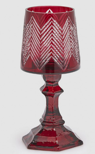 Portacandela Abat Jour Red H:30 cm D:13 C:4 cm | Dekoratif  Şamdan