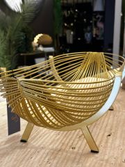 Table Centre Piece  71 x 29 x 16 cm | Gold Metal Gondol