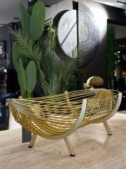 Table Centre Piece  71 x 29 x 16 cm | Gold Metal Gondol
