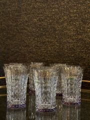 Same Ametis Gümüş Detaylı 6'lı Set Kristal Bardak Takımı | Bardak Takımı