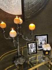 Füme Pirinç Beş Kollu Şamdan 36x64 cm | Şamdan - Mumluk