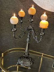 Füme Pirinç Beş Kollu Şamdan 36x64 cm | Şamdan - Mumluk