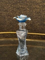 Kapağı kapitemonte gül figürlü cam esanslık 7x16 cm | Cam Esanslık - Dekoratif Obje