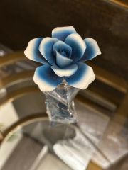 Kapağı kapitemonte gül figürlü cam esanslık 7x16 cm | Cam Esanslık - Dekoratif Obje