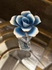 Kapağı kapitemonte gül figürlü cam esanslık 7x16 cm | Cam Esanslık - Dekoratif Obje