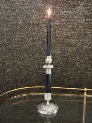Candle holder black-antique silver 11,5x28 cm | Nikel Gümüş Şamdan
