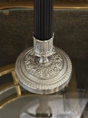 Candle holder black-antique silver 11,5x28 cm | Nikel Gümüş Şamdan