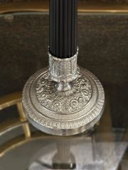 Candle holder black-antique silver 11,5x28 cm | Nikel Gümüş Şamdan