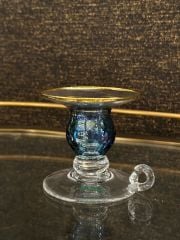 Yeşil şeffaf cam şamdan mumluk 10x9 cm | Şamdan - Mumluk