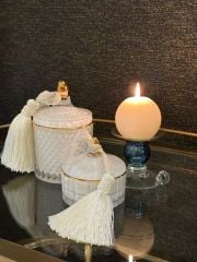 Yeşil şeffaf cam şamdan mumluk 10x9 cm | Şamdan - Mumluk