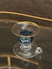 Yeşil şeffaf cam şamdan mumluk 10x9 cm | Şamdan - Mumluk