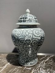Antik Gri Beyaz Seramik Küp 27x44 cm | Dekoratif Küp