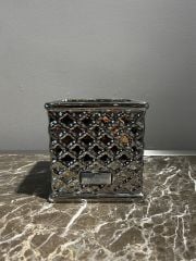 Lene Bjerre Gümüş Renk Kare Saksı 13x13 cm | Vazo - Saksı