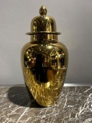 Parlak Gold Seramik Küp 25x42 cm | Dekoratif Küp