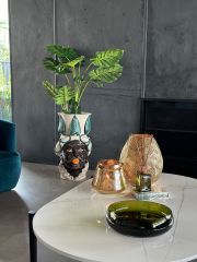 Gold Desenli Metal Fener 28x22 cm | Mumluk - Fener