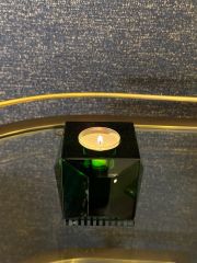 Green Black Ophelia  9x9x7,8 cm | Yeşil Kristal Tealight